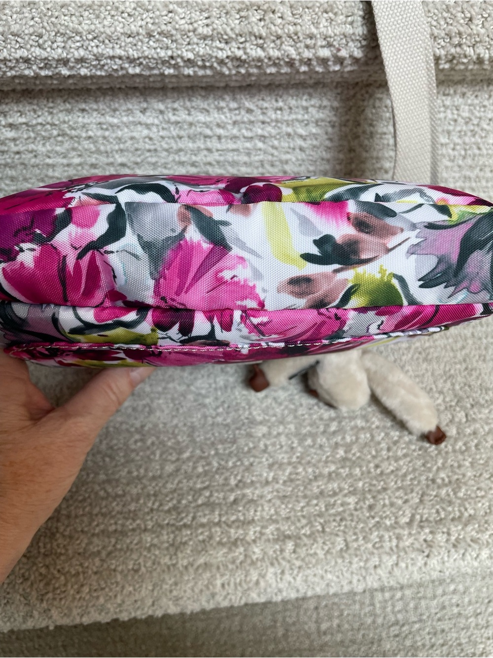 Kipling Sebastian Blushing Posies Floral Crossbody Adjustable Strap Bag Purse - Picture 6 of 15